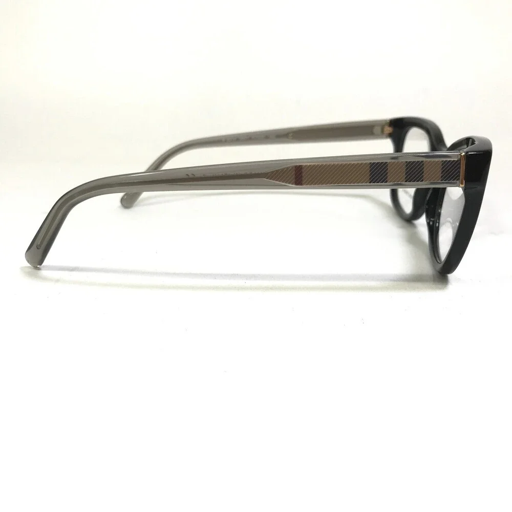 Burberry Eyeglasses Frames B2213 3001 Gray Nova Check Black Cat Eye 51-20-140